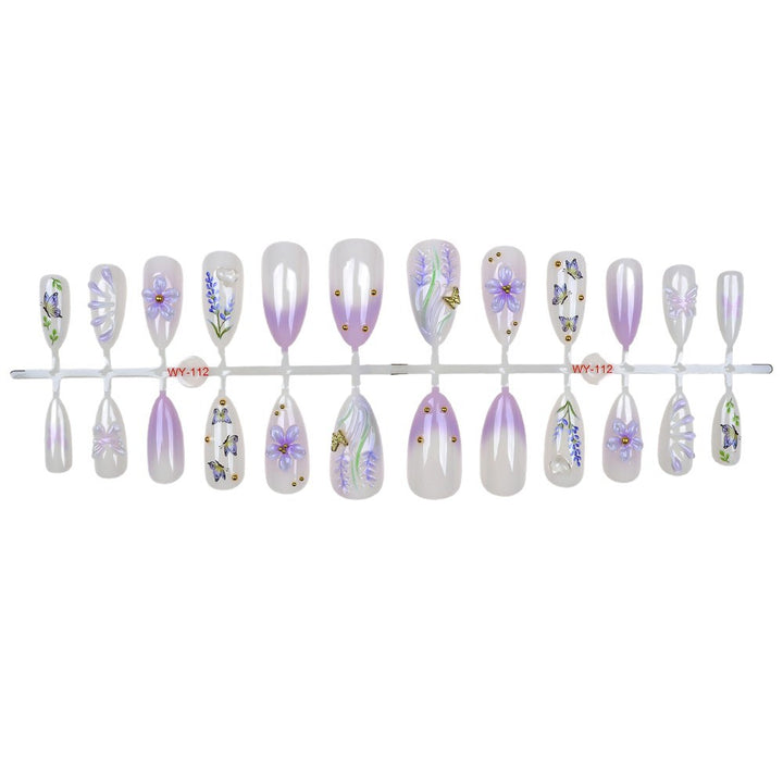 Elegant Floral Artwork Press-On Nails Kalsten