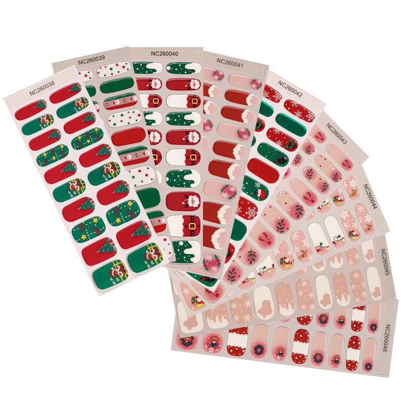 Festive Holiday Nail Art Wraps