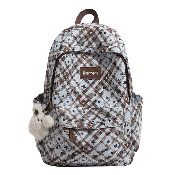 Checked Pattern Stylish Backpack