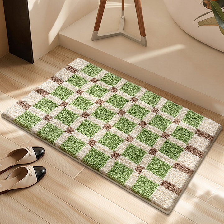 Soft Plush Checkered Bath Mat Kalsten
