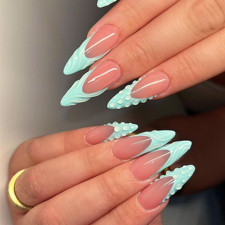 Artistic Textured Press-On Nail Art Kalsten