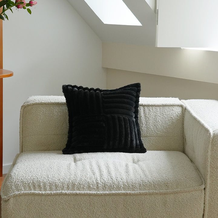 Textured Plush Decorative Cushion