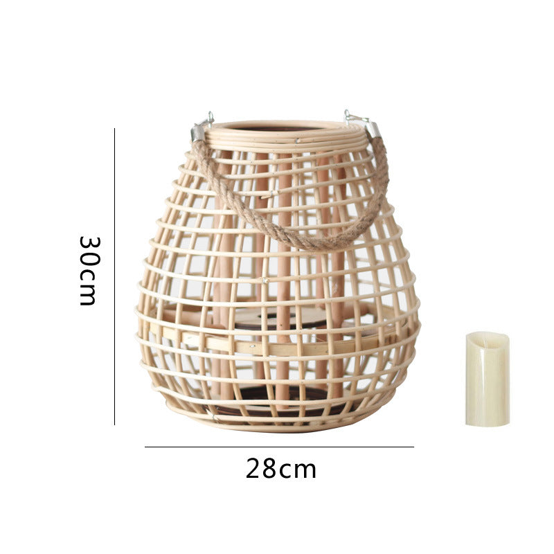 Decorative Rattan Lantern with Carry Handle Kalsten