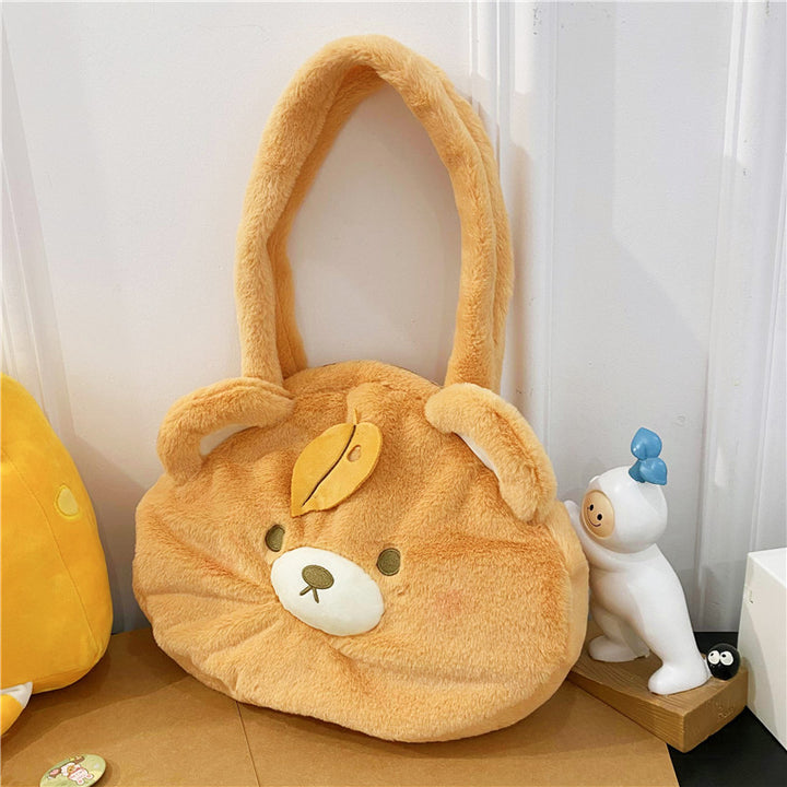 Plush Bear-Themed Shoulder Bag
