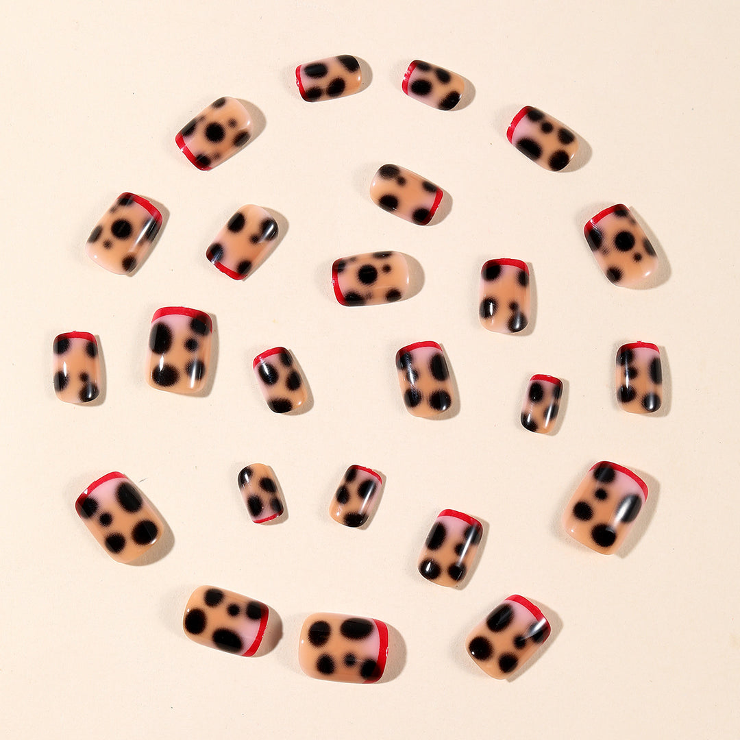 Artistic Leopard Print Acrylic Nail Art Extensions Kalsten