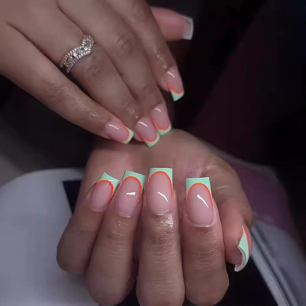 Creative nail extensions with geometric design Kalsten