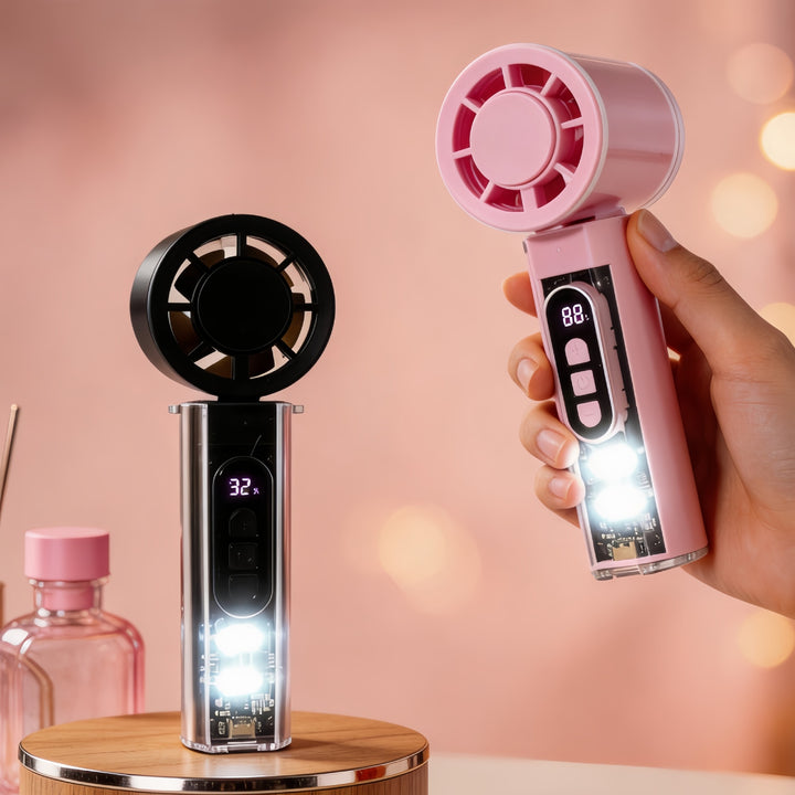 Women Portable Hand Fan with LED Display Kalsten