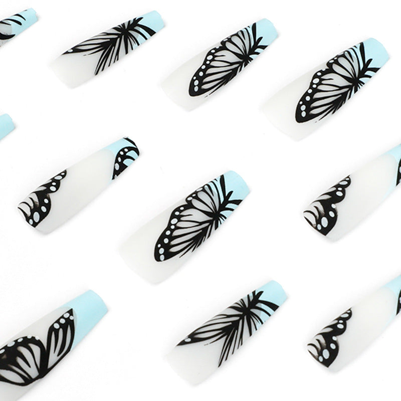 Artistic printed nails with butterfly design Kalsten