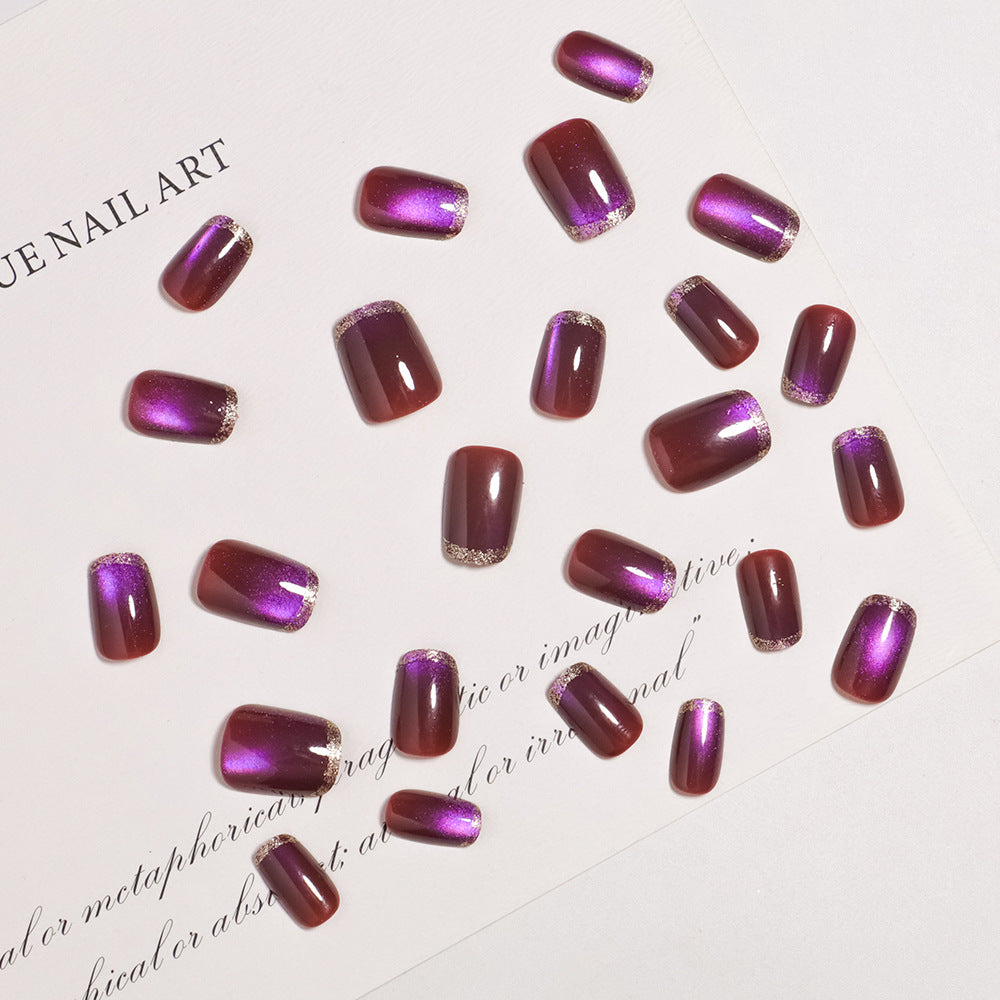Artistic Press-On Nail Set with Glossy Ombre Finish Kalsten