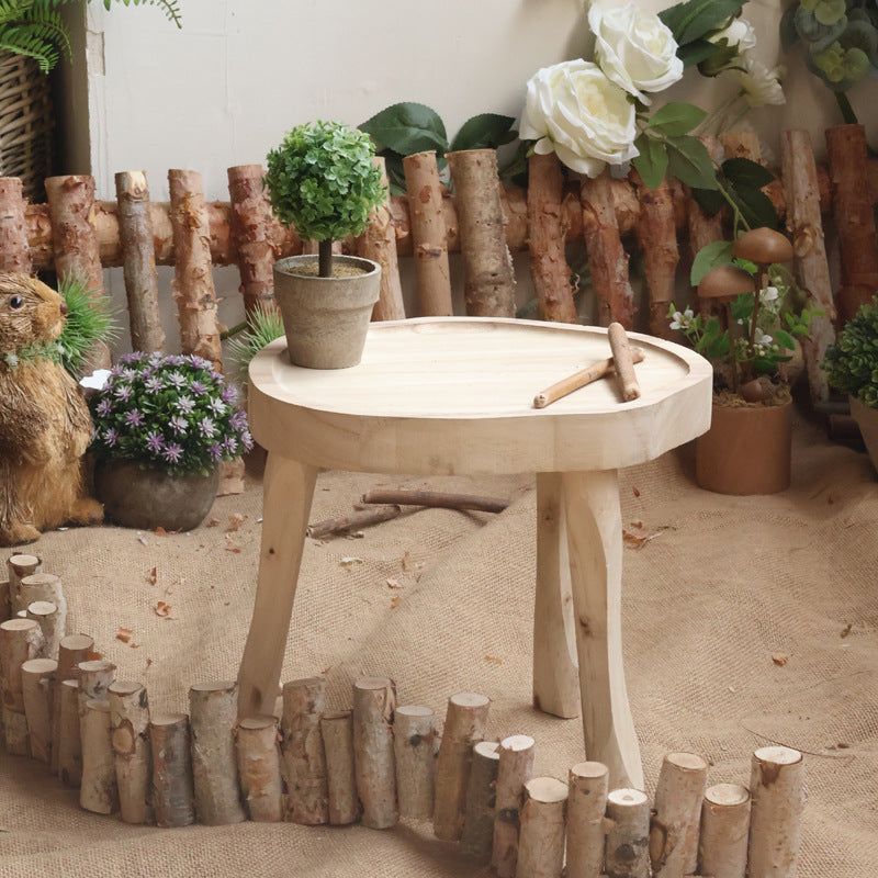 Modern wooden footstool Kalsten