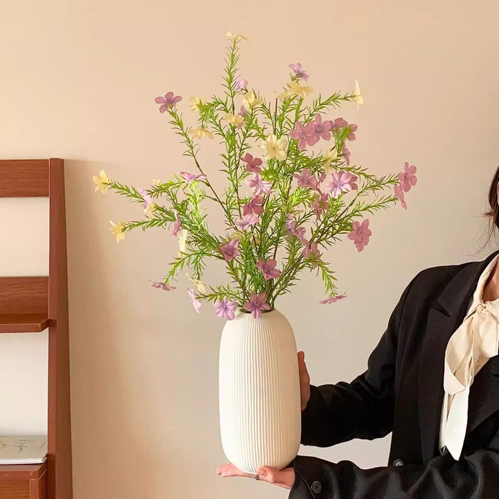 Lifelike Floral Arrangement with Elegant Vase