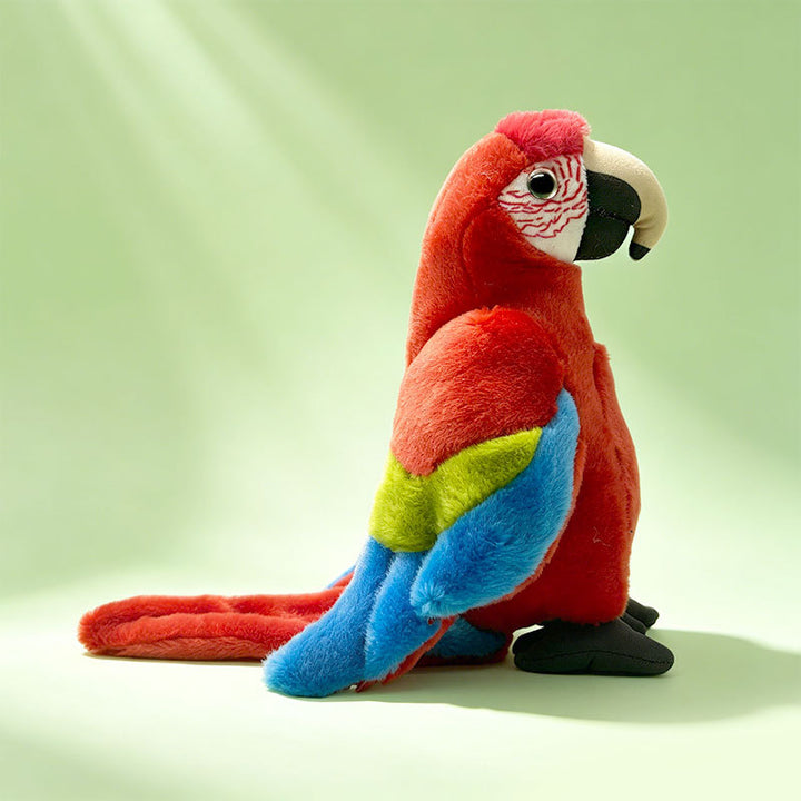 Lifelike Plush Parrot Toy with Embroidered Beak and Poseable Feet Kalsten