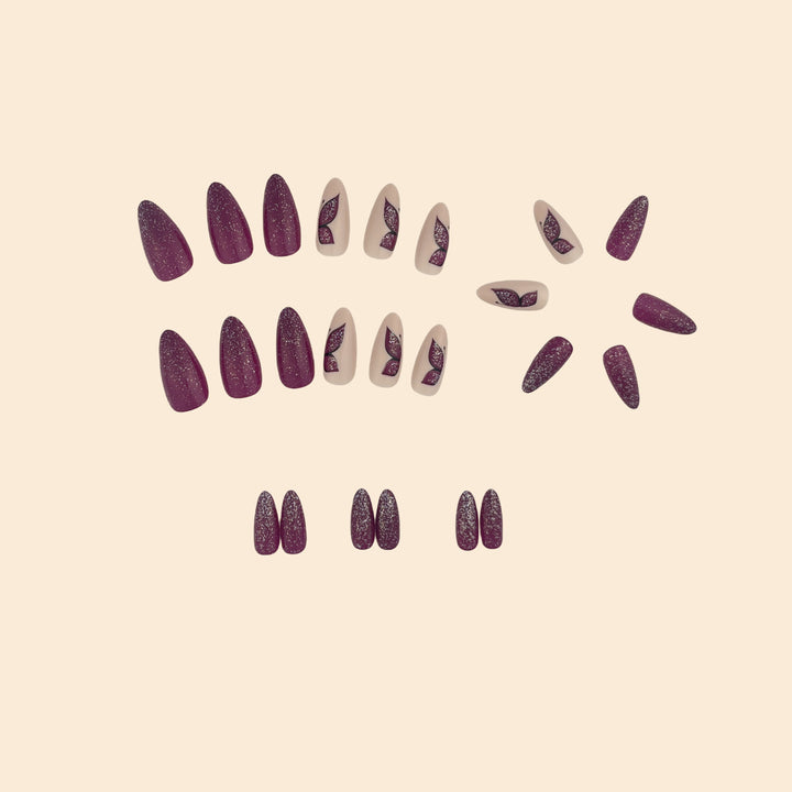 Butterfly-Inspired Glitter Nail Extensions Kalsten