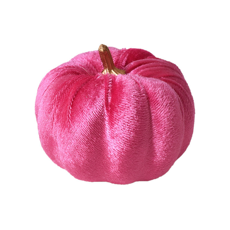 Samt-Deko Pumpkin with decorative metal stem as table ornament