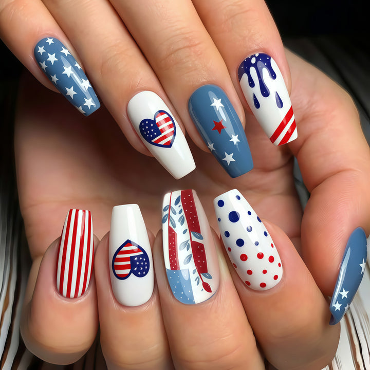 Creative and patriotic art nails Kalsten