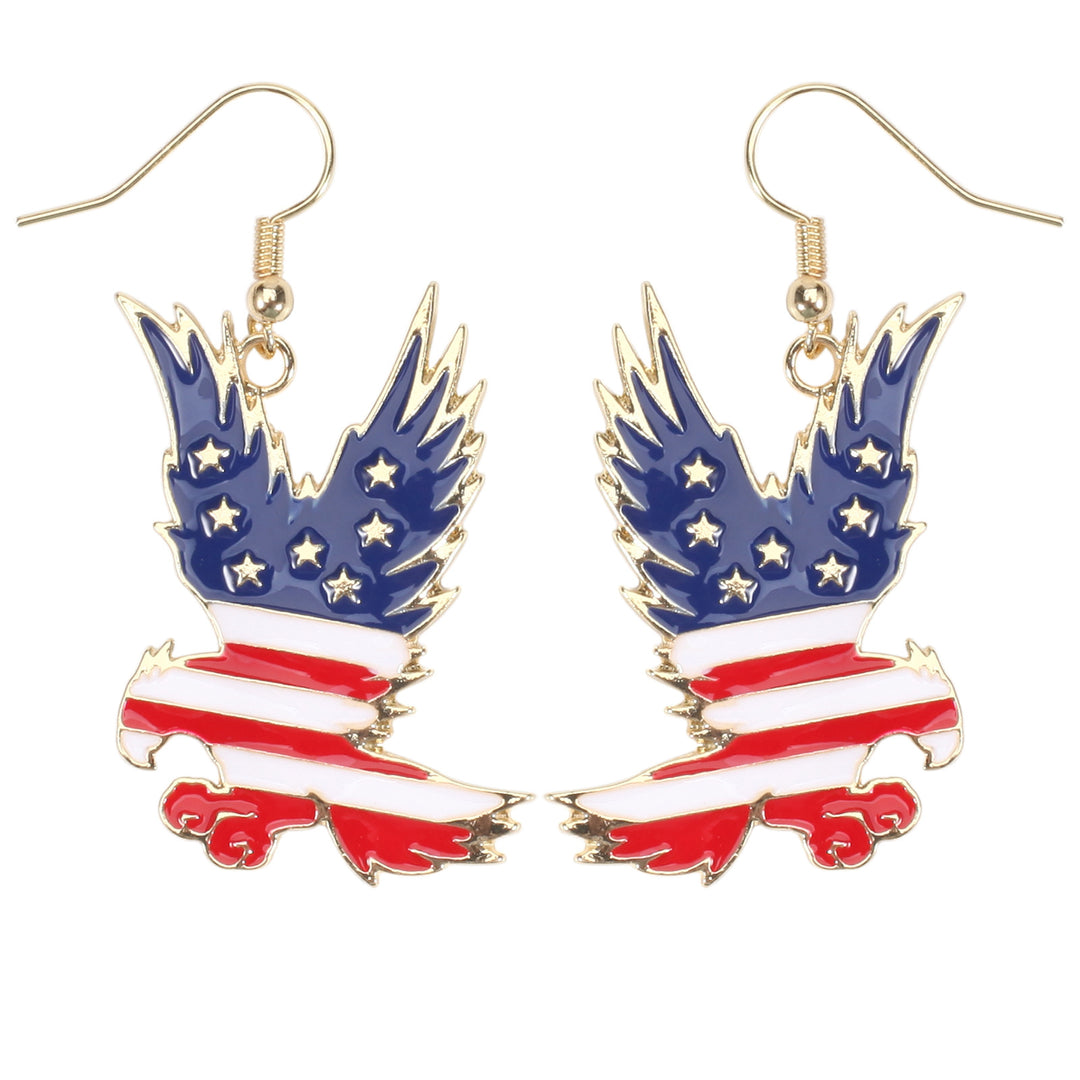Women's filigree earrings in flag design with crystal stripes and enamel trim Kalsten