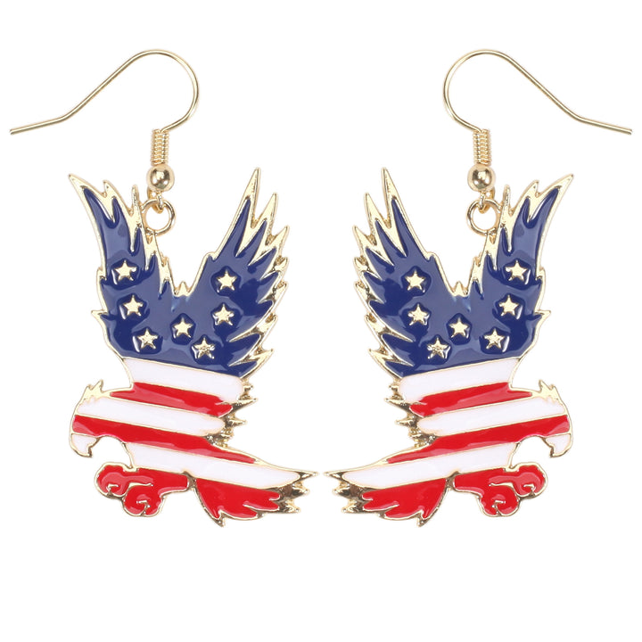 Women's filigree earrings in flag design with crystal stripes and enamel trim Kalsten