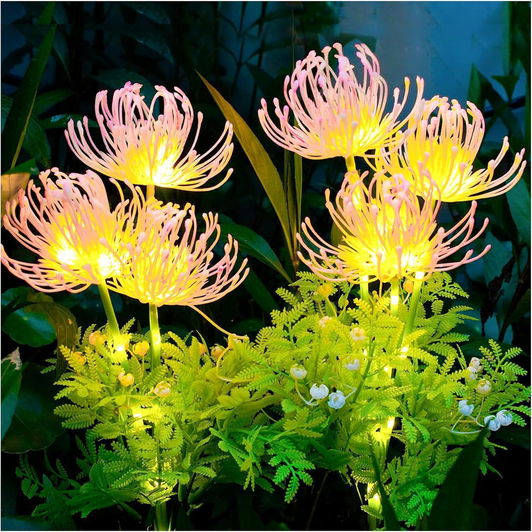 Realistic Solar LED Garden Flower Stake With Chrysanthemum Bloom And Flexible Waterproof Stem Kalsten