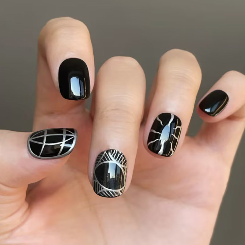 Artificial nail set with geometric design Kalsten