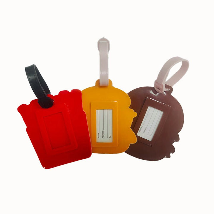 novelty burger shaped silicone luggage tag with flexible strap Kalsten