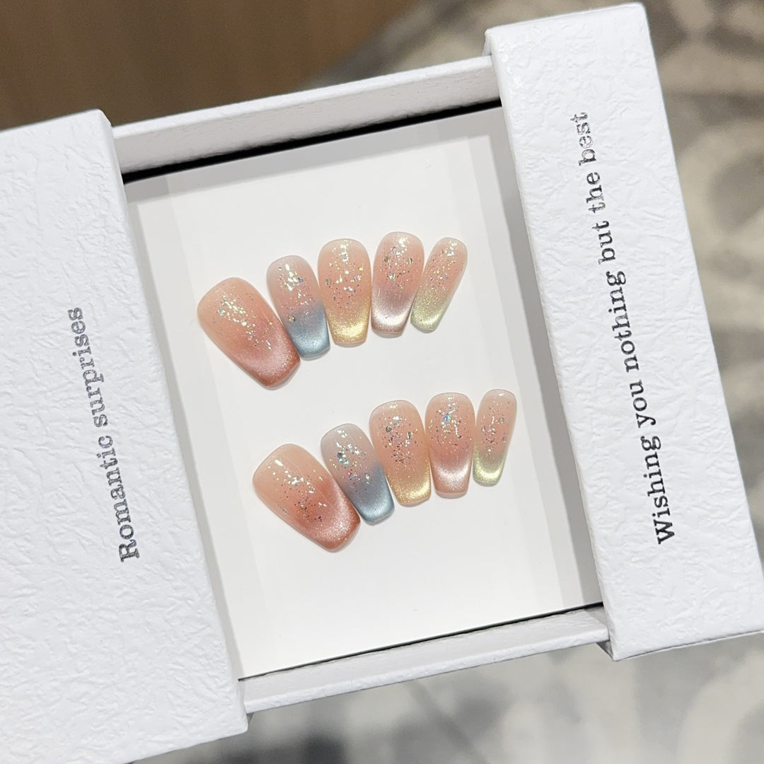Elegant artificial nail tips with ombre effect Kalsten