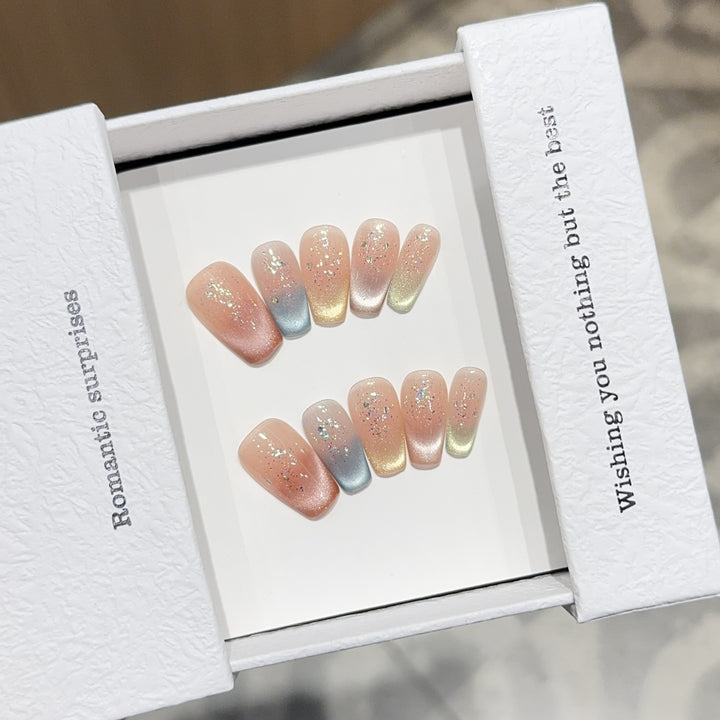 Elegant artificial nail tips with ombre effect Kalsten