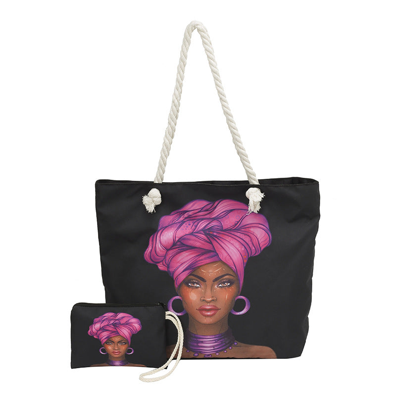 WoStylish Graphic Print Beach Tote Bag Kalsten