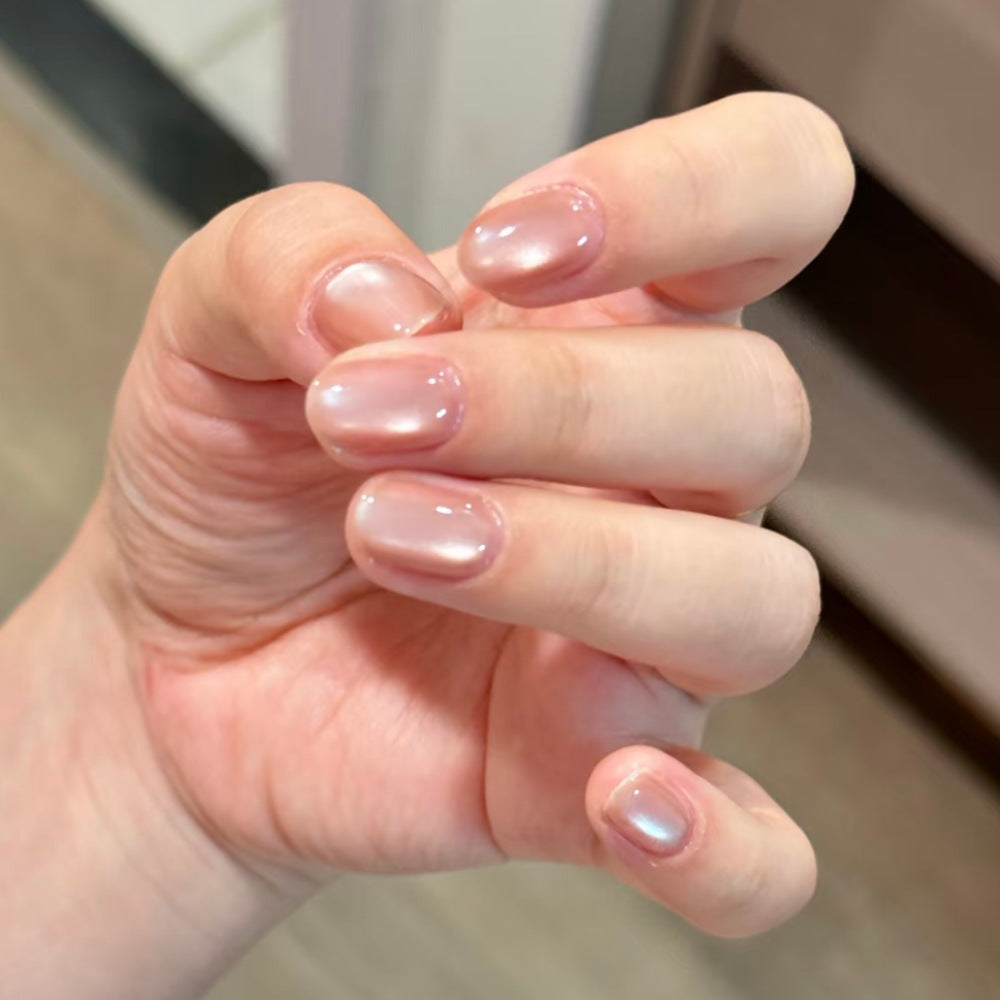Glossy Natural Short Press-On Nails Kalsten
