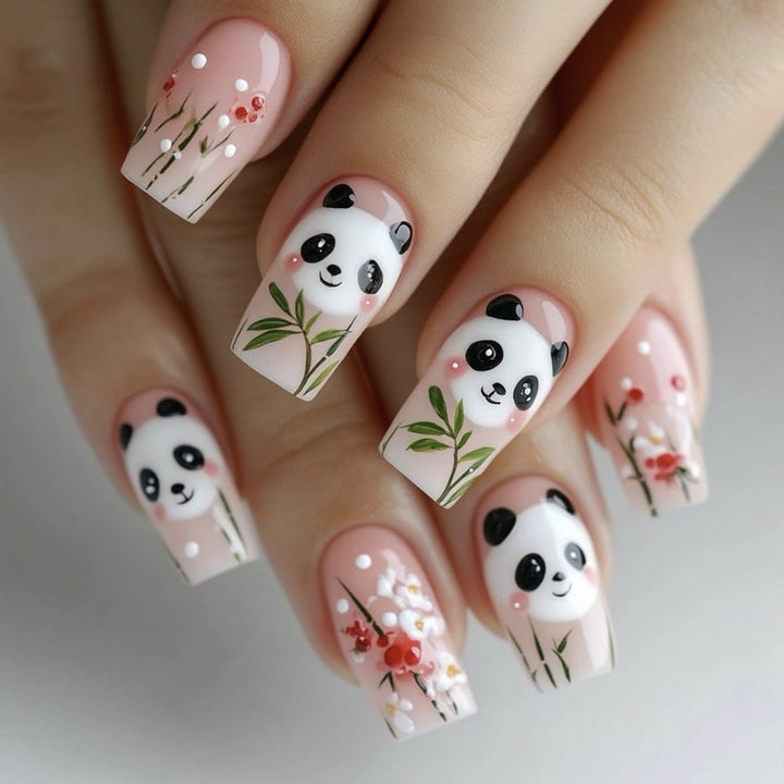 Playful Panda-Themed 3D Nail Art Set Kalsten