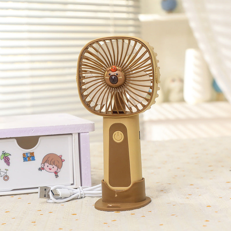 Ladies Portable Handheld Fan with Cute Bear Design Kalsten