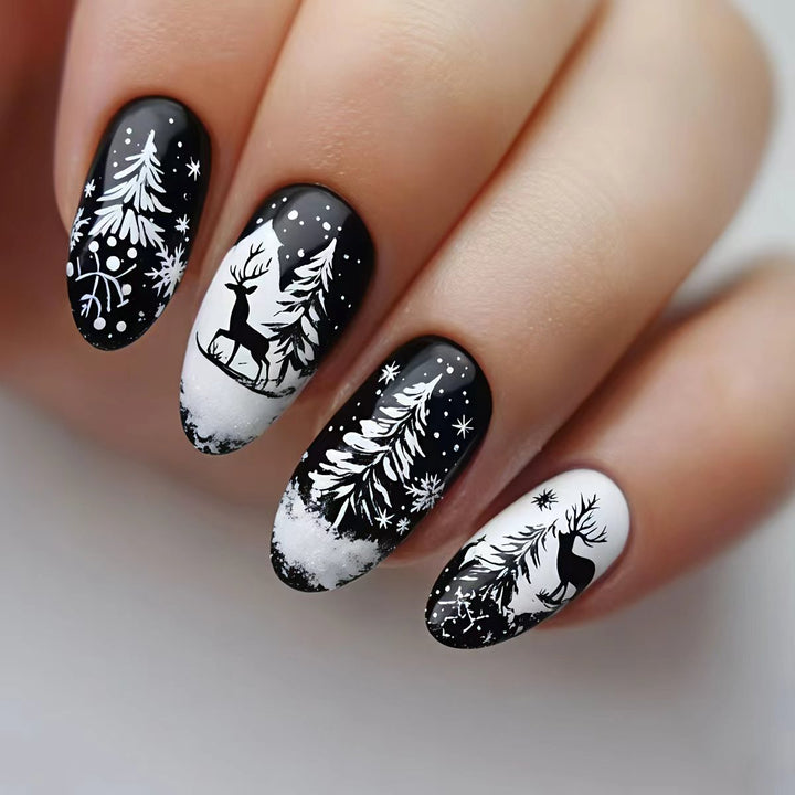 Elegant Artificial Nails in Christmas Design Kalsten
