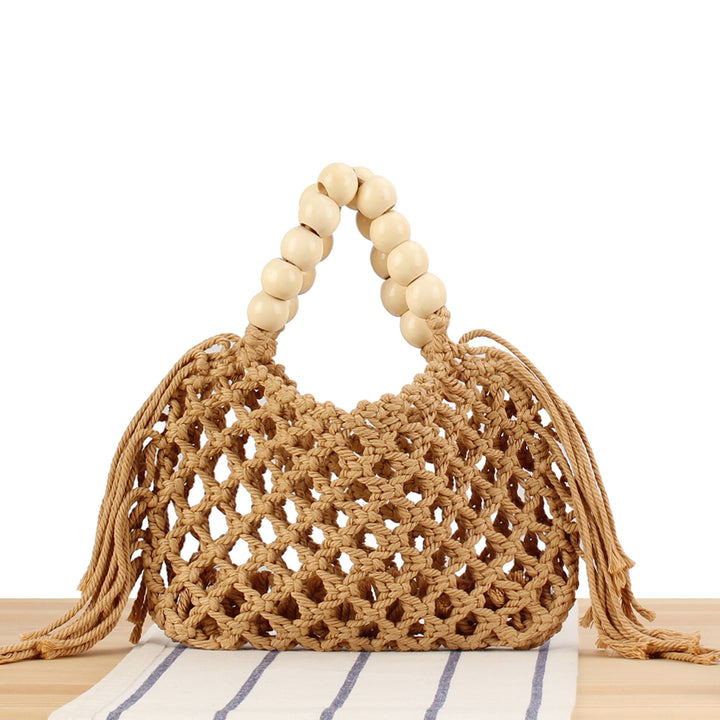 Macrame Handbag with Wooden Handles Kalsten