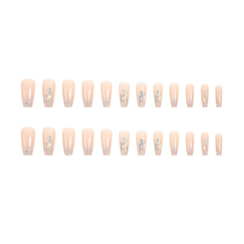 Glamorous artificial nail set with luxurious glitter elements Kalsten