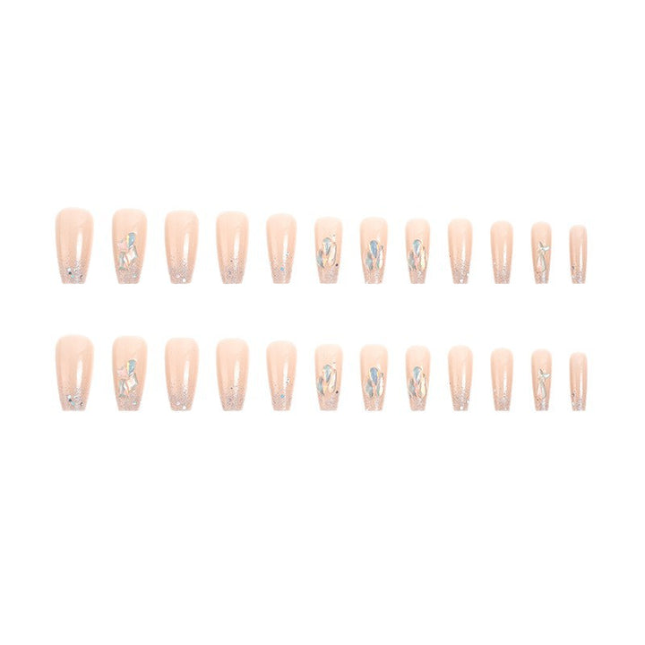 Glamorous artificial nail set with luxurious glitter elements Kalsten