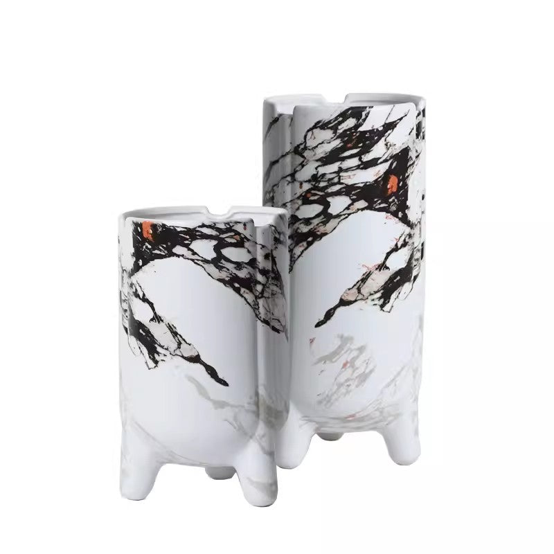 Artistic Marble-Inspired Decorative Vase