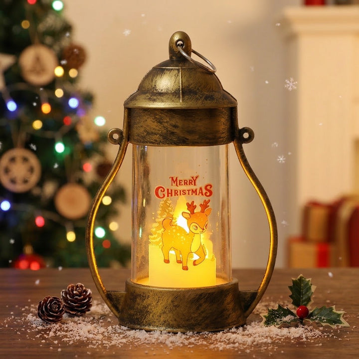 LED Decorative Lantern with Christmas Design