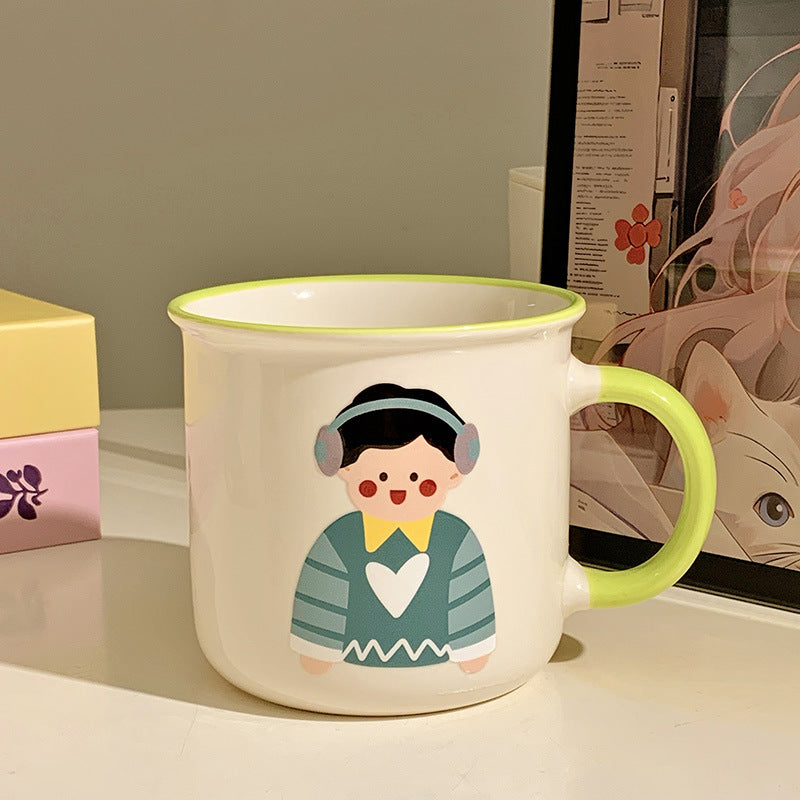 Ceramic mug with playful illustration design Kalsten