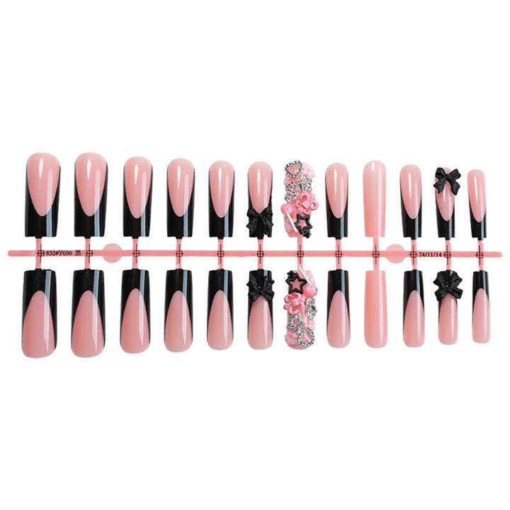 Decorative Press-On Nail Art Kit with Floral and Bow Accents kalsten