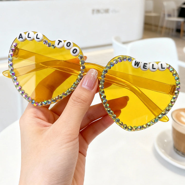 Heart-Shaped Rhinestone-Embellished Sunglasses Kalsten 1787141205
