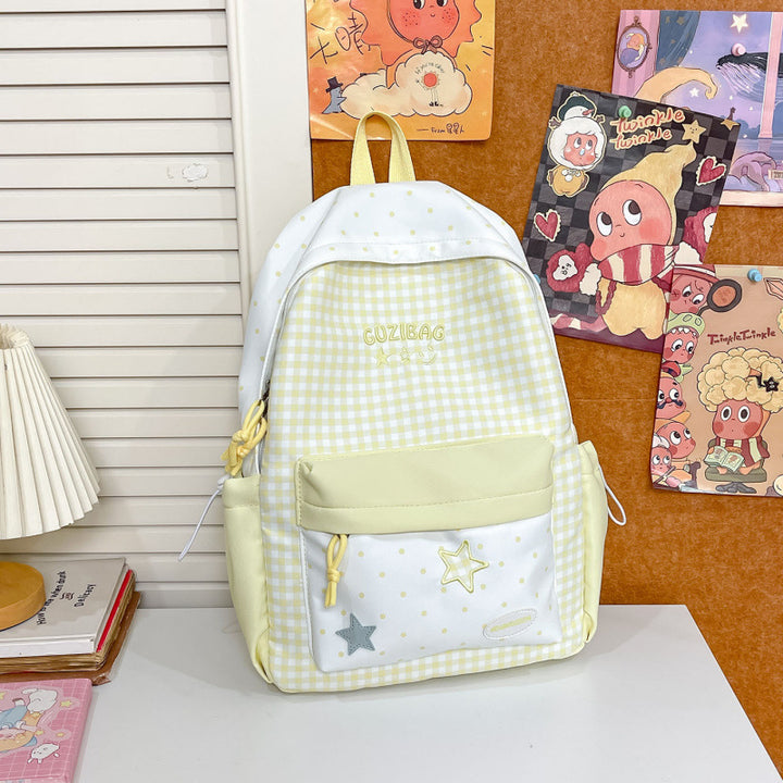 Stylish Gingham Pattern Backpack
