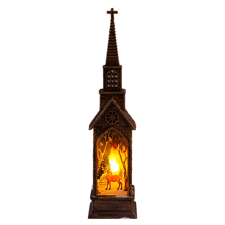 Nostalgic Christmas lantern with movable Santa motif Kalsten