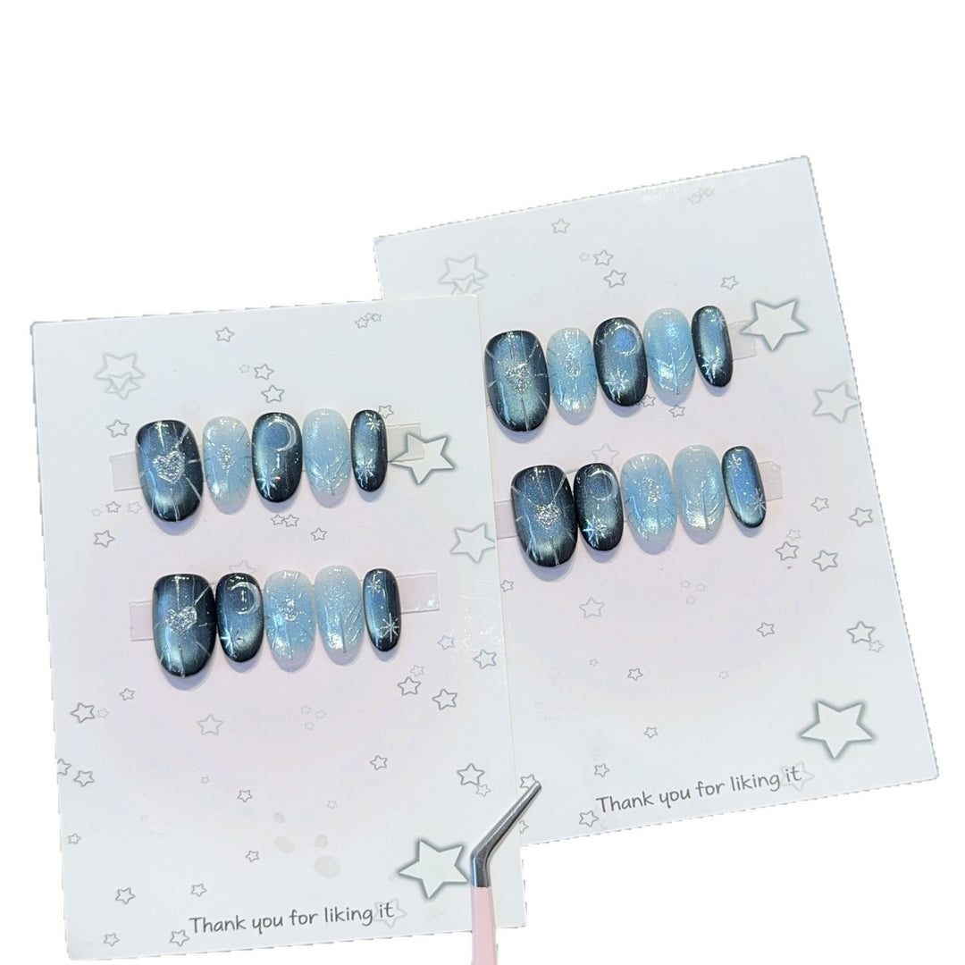 Glamorous artificial nail tips with star and glitter effects Kalsten