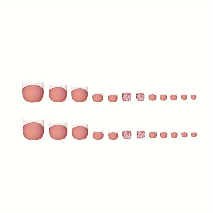 Floral French Tip Press-On Nail Set Kalsten
