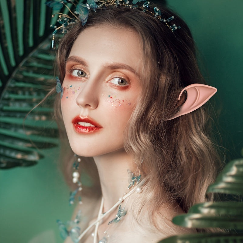 Realistic silicone elf ears for sticking on short model