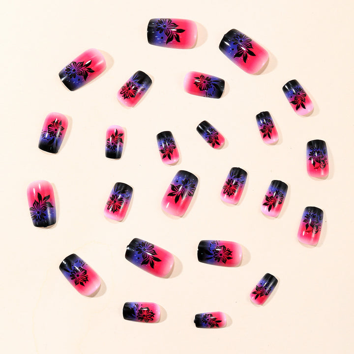 Floral Ombre Acrylic Nail Art Extensions Kalsten