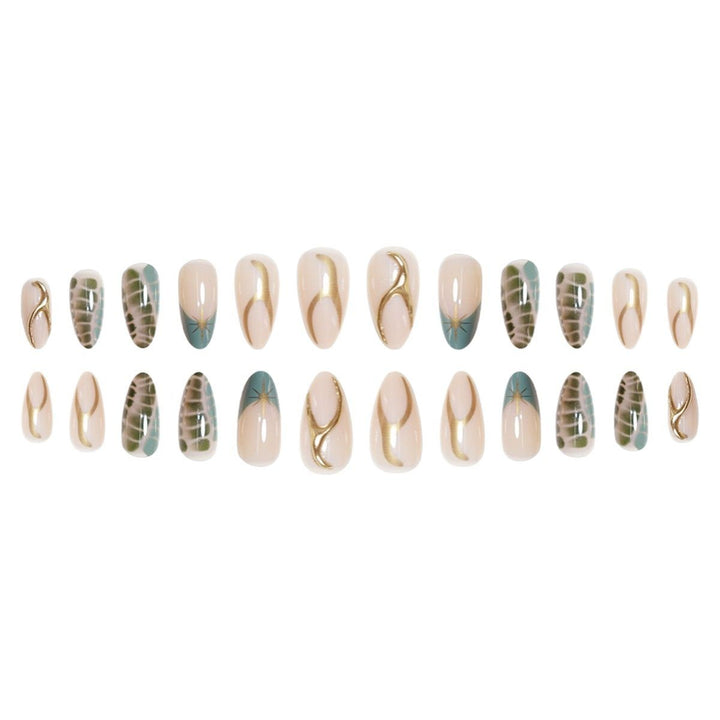 Artistic Almond-Shaped Press-On Nail Extensions Kalsten