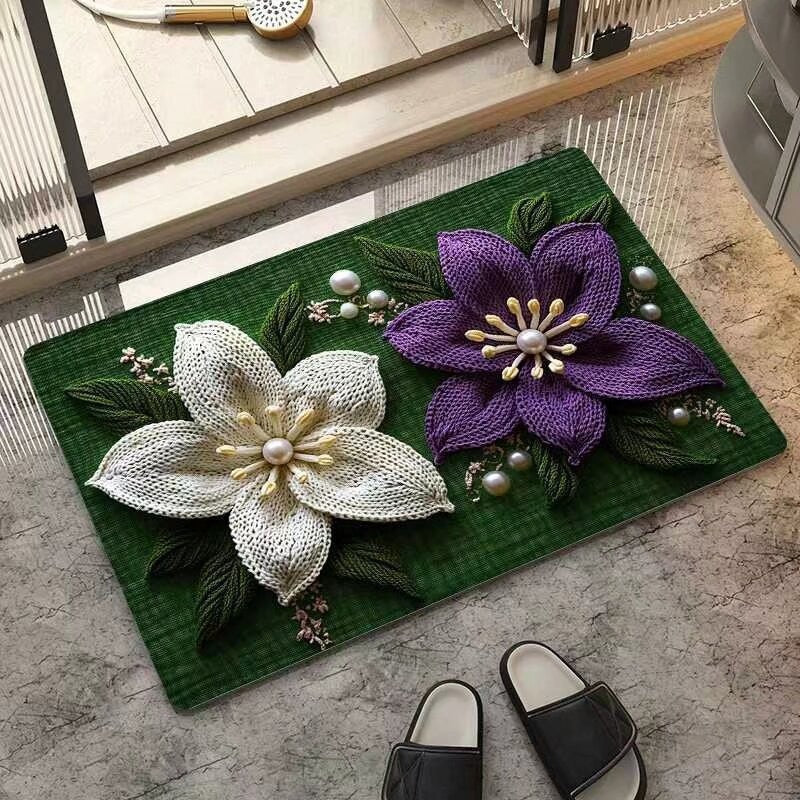 Floral-Inspired Decorative Area Mat