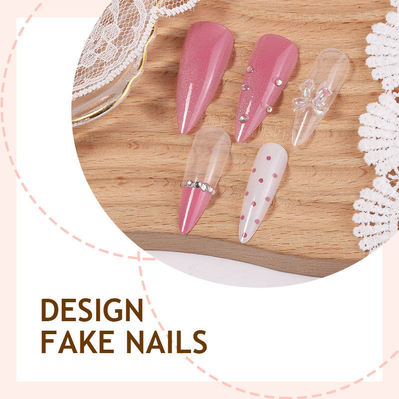 Artificial Nail Design Set with Glamorous Glitter and Pearl Decorations Kalsten