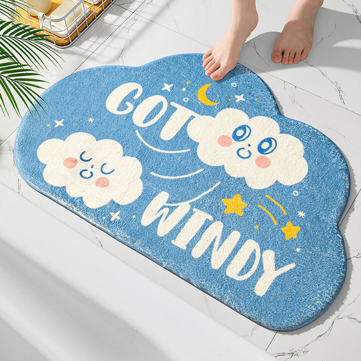 Plush Colorful Rainbow Bath Mat