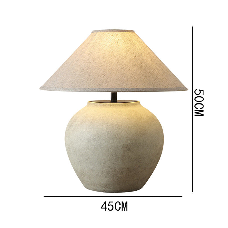Elegant Ceramic Table Lamp with Natural Fabric Shade